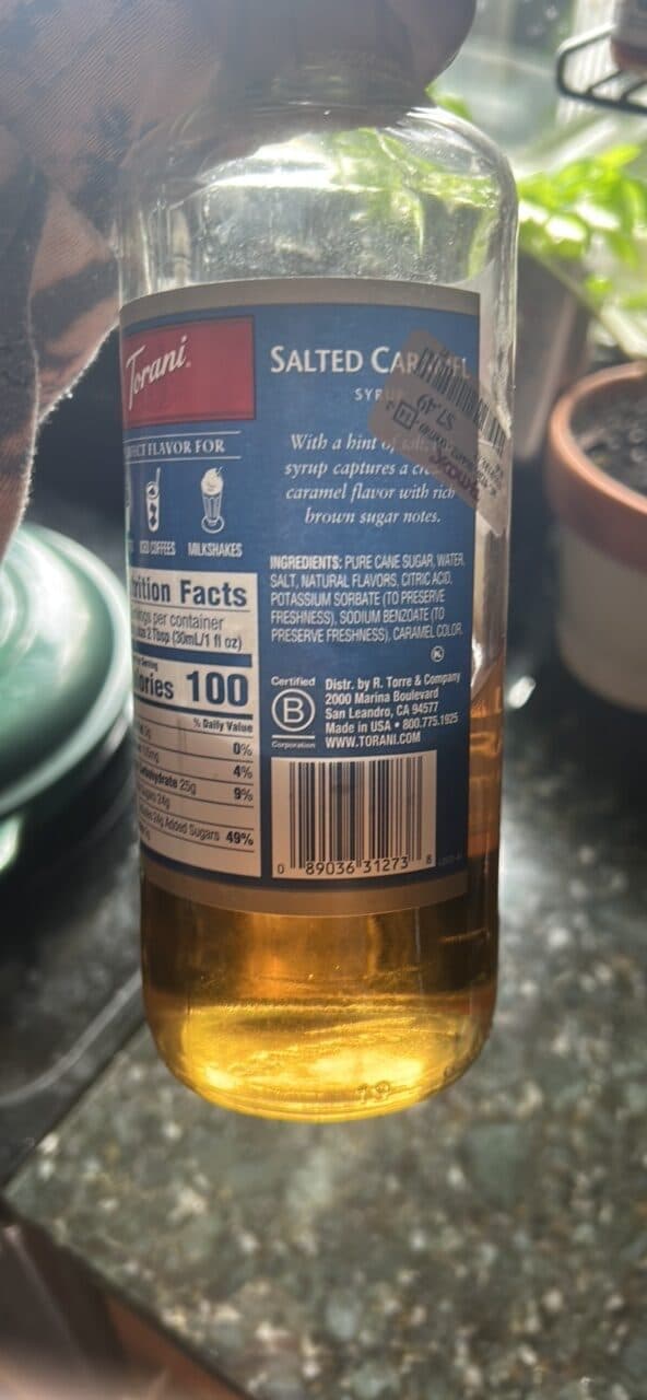 Torani Salted Caramel Syrup packshot