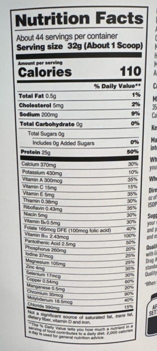 ISOPURE Vanilla Protein Powder packshot