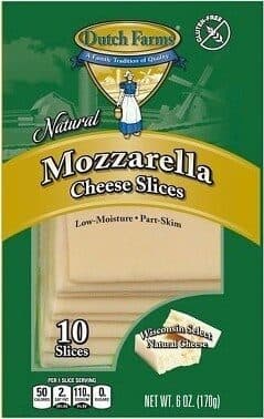 Dutch Farms Mozzarella Cheese Slices packshot