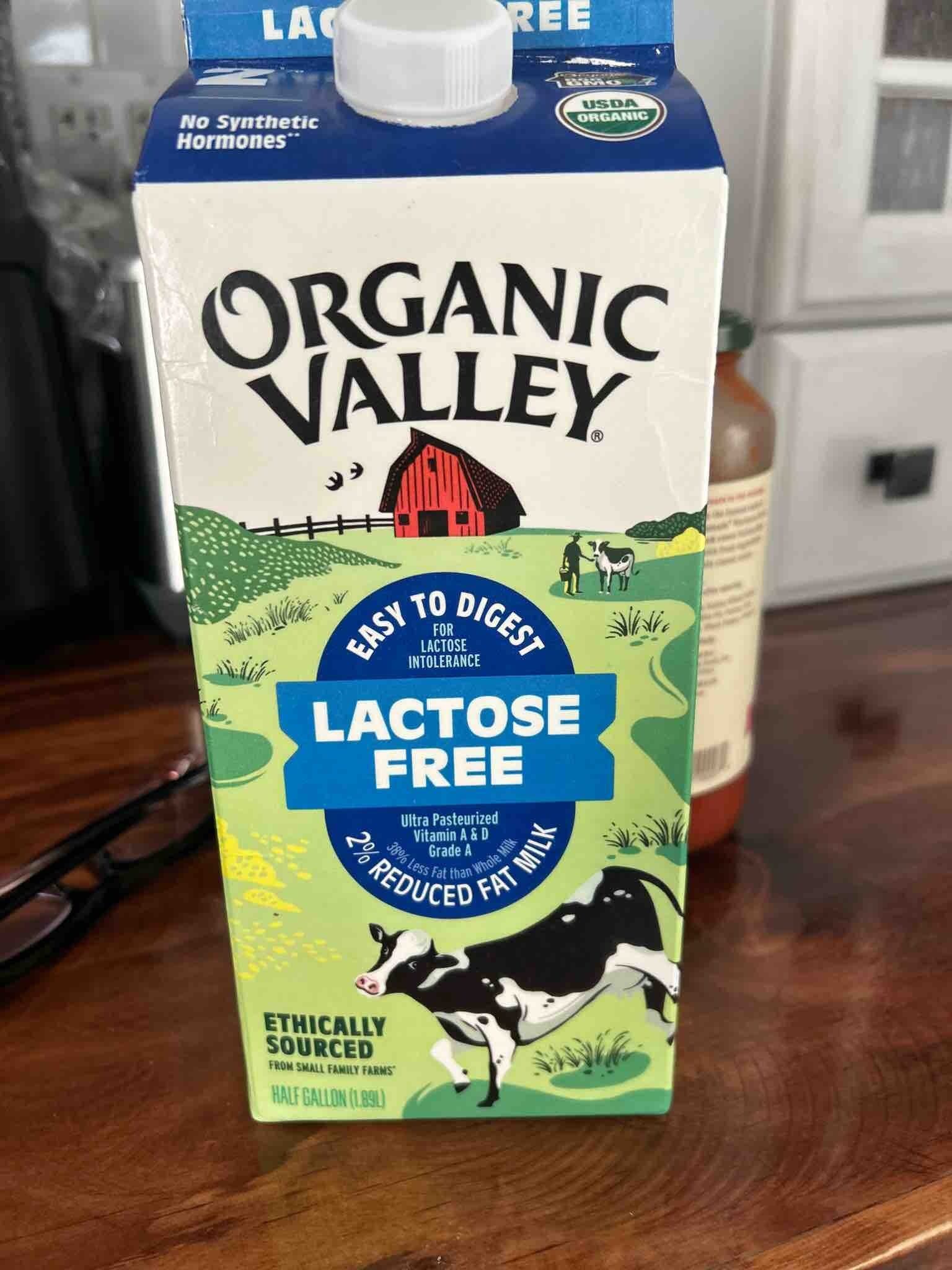 Organic Valley Lactose Free 2% Reduced Fat Milk packshot
