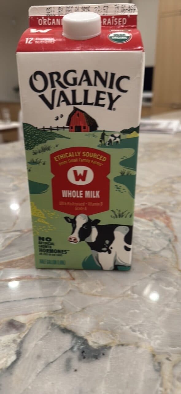 Organic Valley Whole Milk packshot