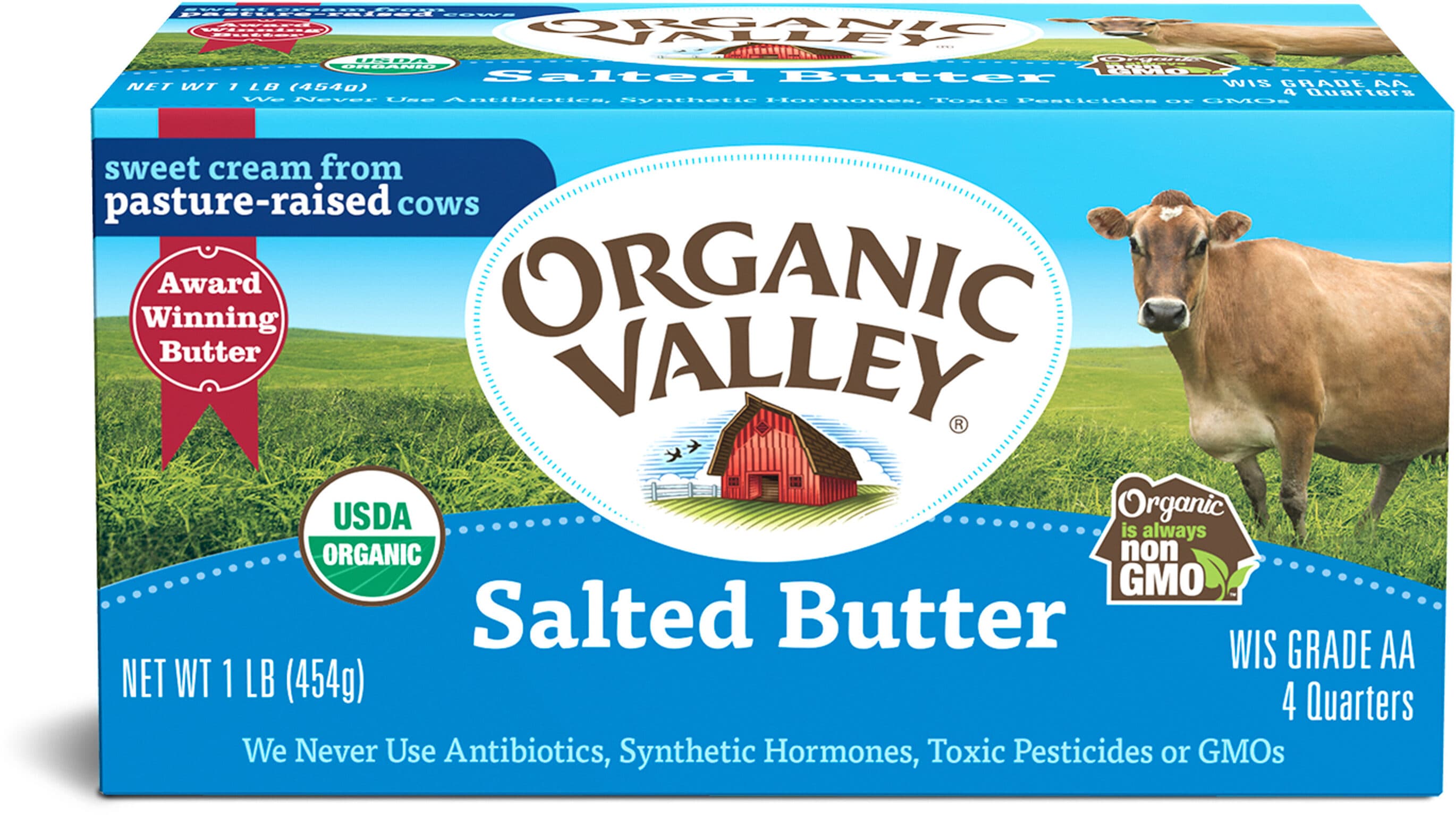 Organic valley Salted butter packshot