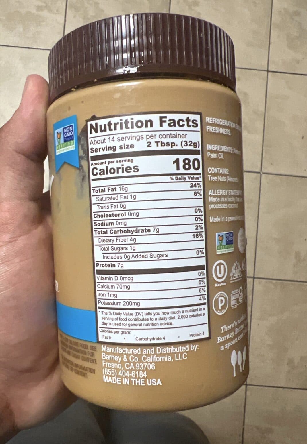 Barney Butter Barney Bare Smooth Almond Butter packshot