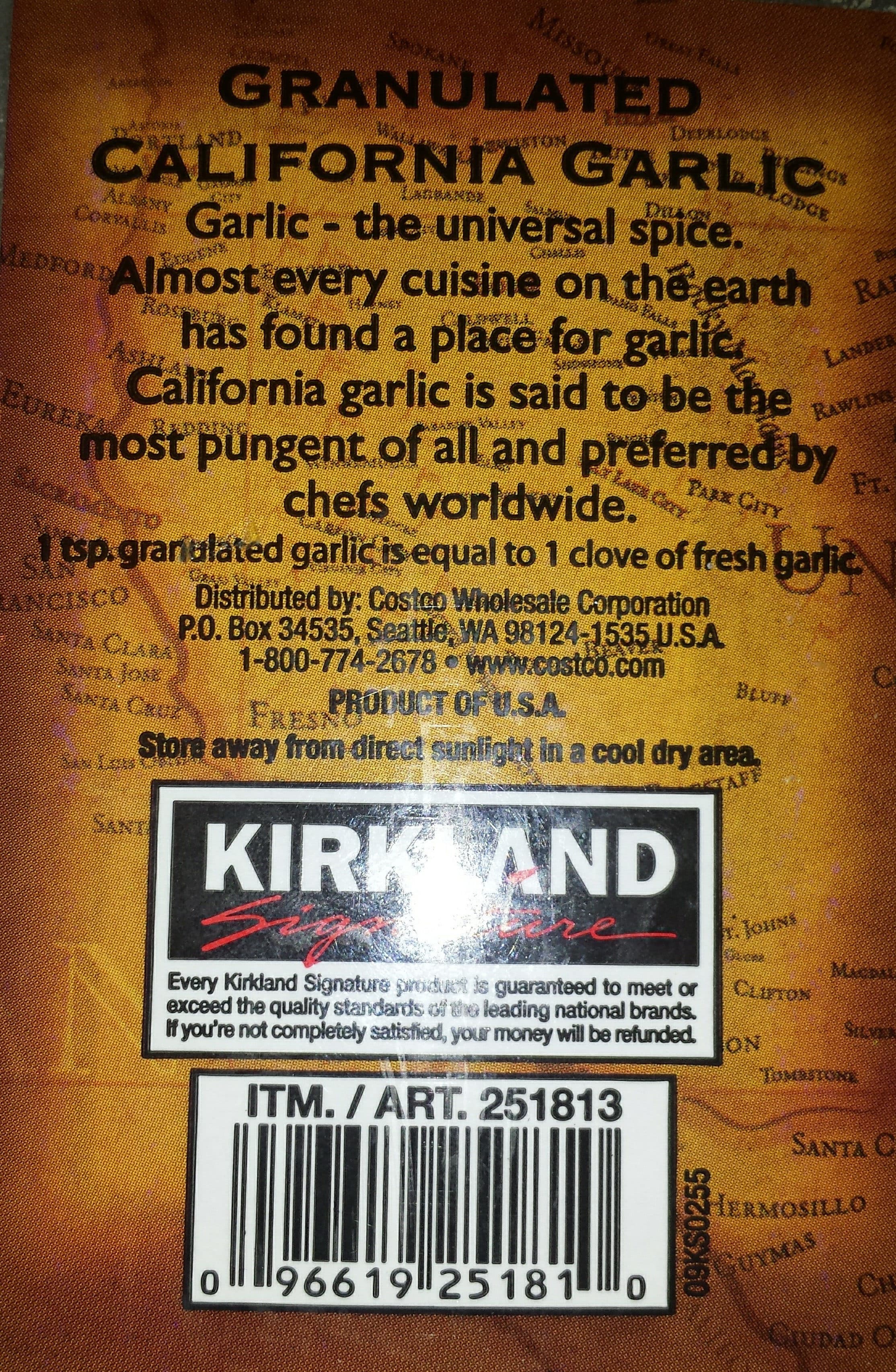 Kirkland Signature California granulated garlic packshot