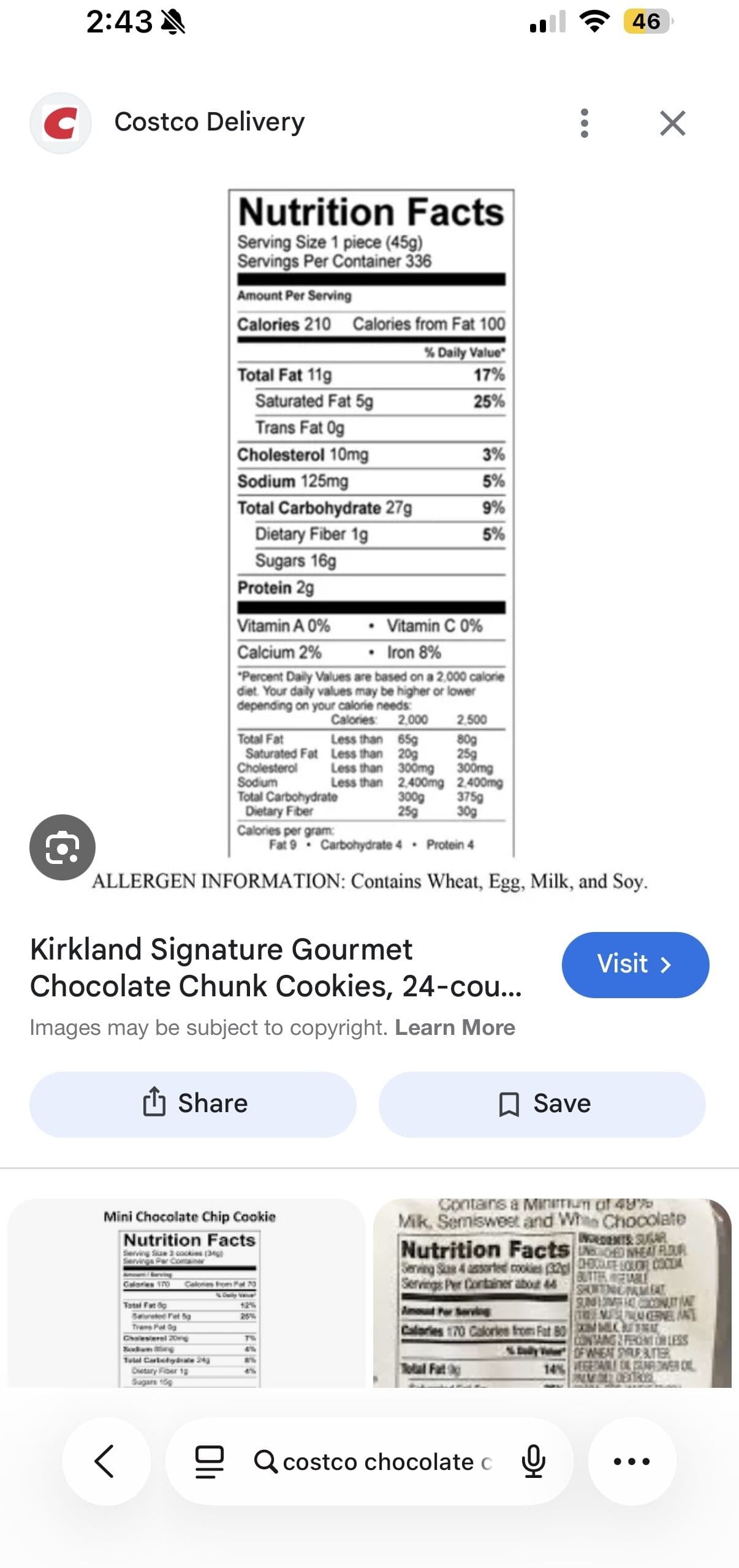 Kirkland Signature Kirkland Signature Gourmet Chocolate Chunk Cookies packshot
