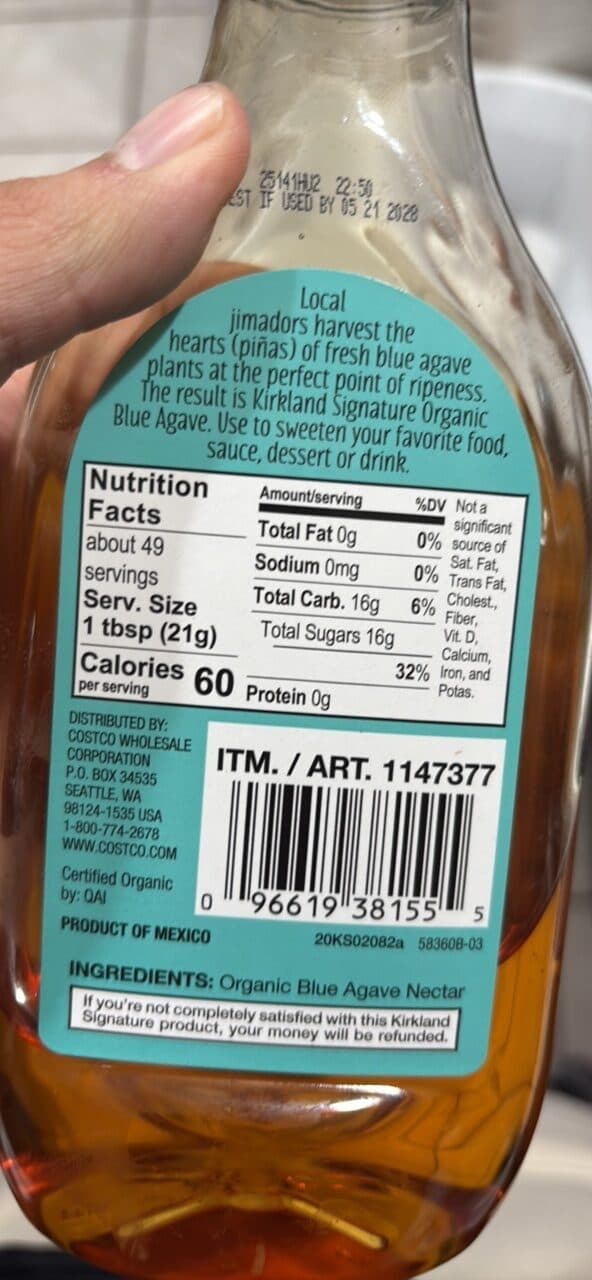 Kirkland Signature Organic Blue Agave packshot