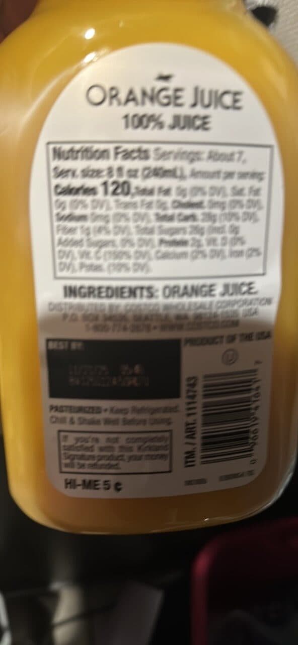 KIRKLAND Signature ORANGE JUICE packshot
