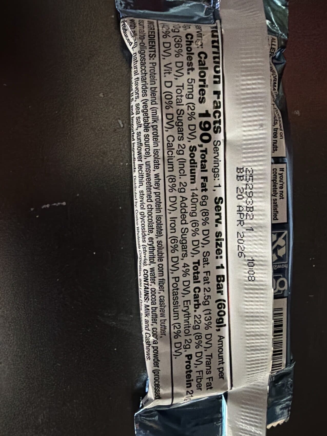 Kirkland Signature Protein Bar Chocolate Brownie packshot