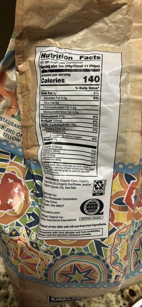 Kirkland Signature Organic Tortilla Chips packshot
