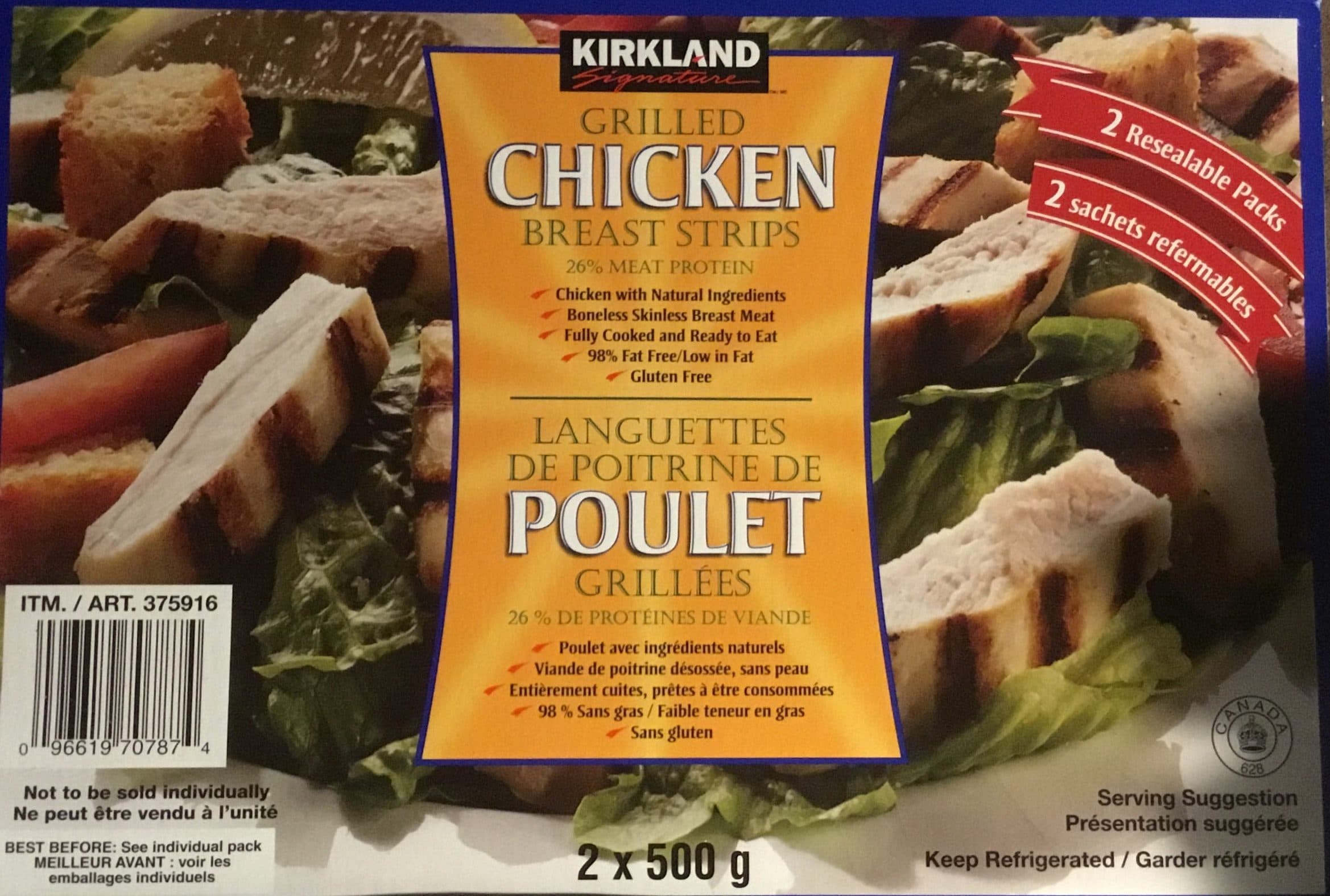 Kirkland Signature Languettes de poitrine de Poulet grillées packshot