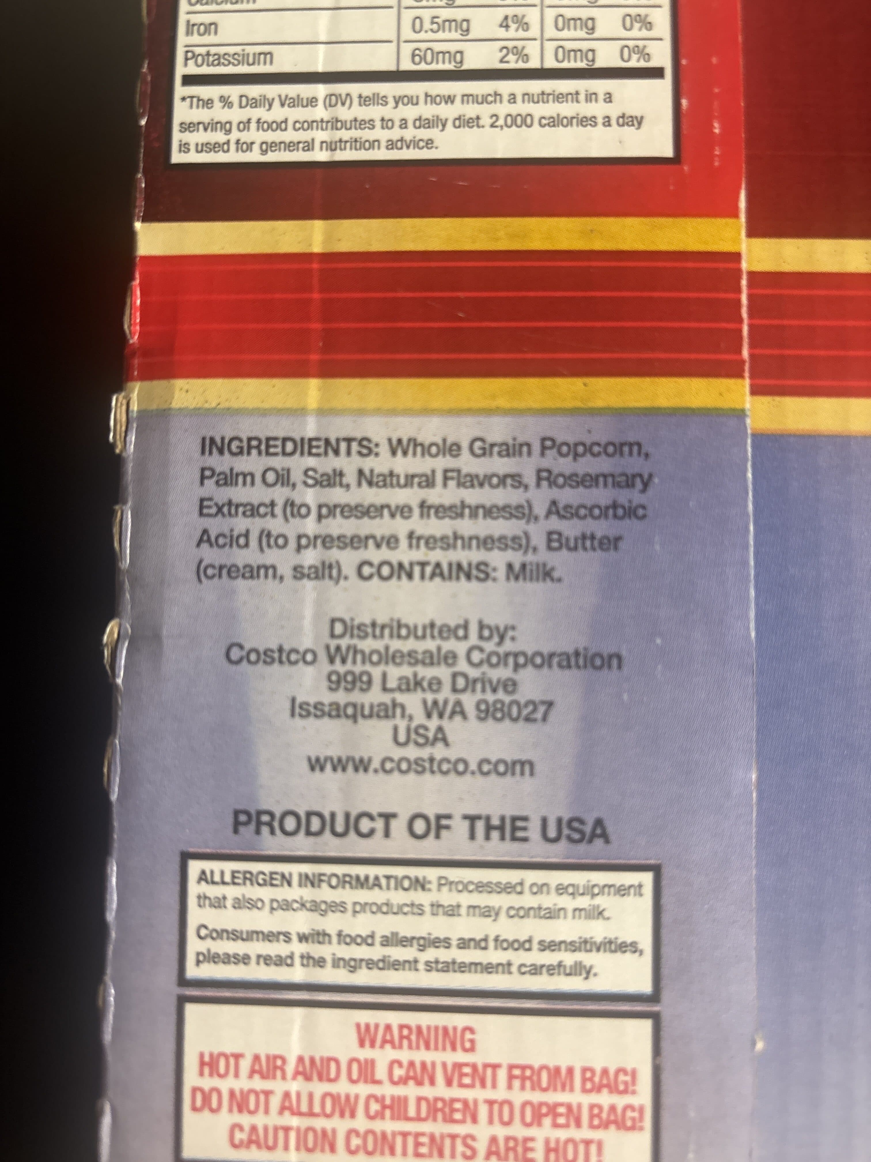 Kirkland Signature Microwave Popcorn Movie Theater Butter packshot