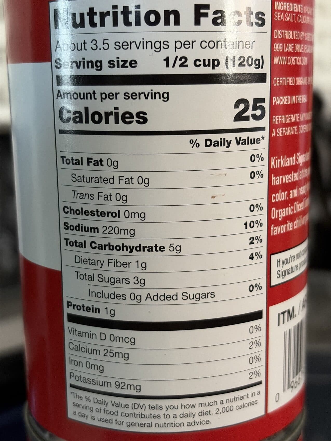 Kirkland Signature Organic Diced Tomatoes packshot