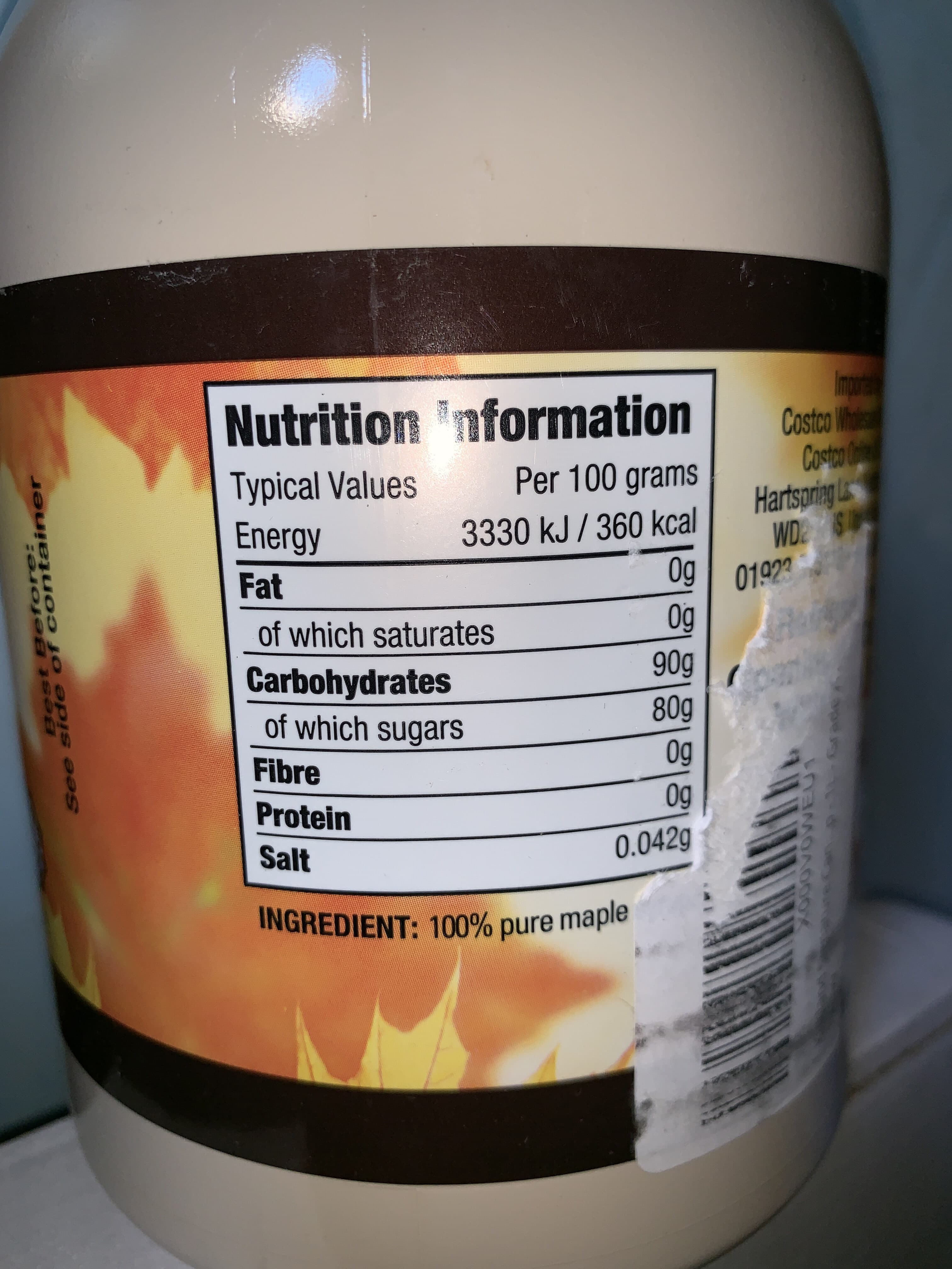 Kirkland Signature Maple syrup packshot