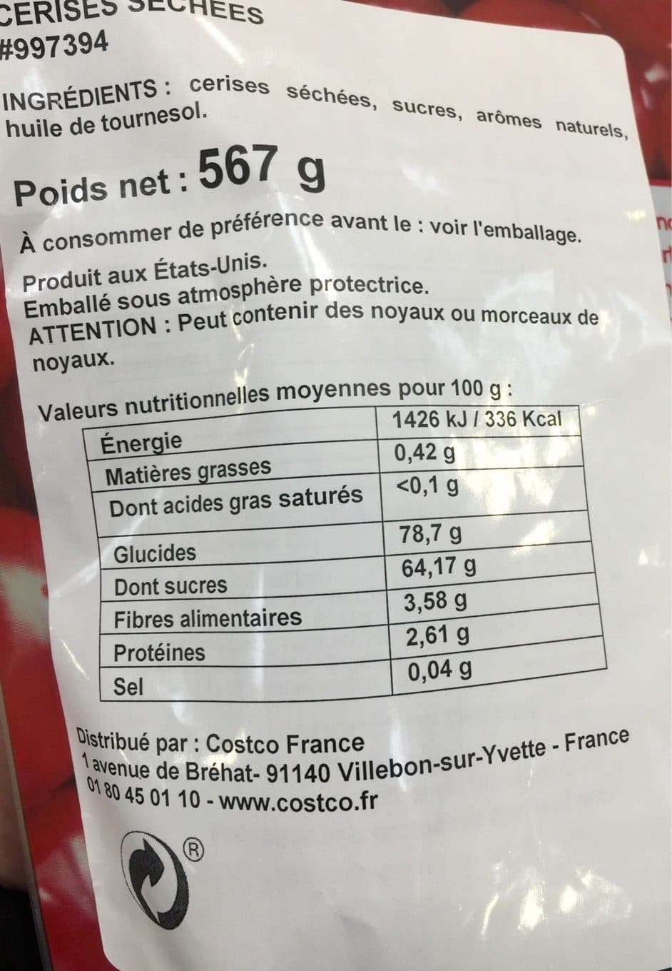 Kirkland Tart montmorency cherries packshot