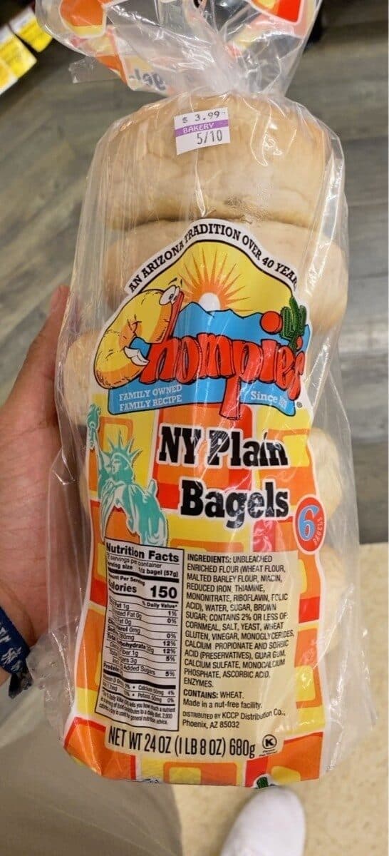 Open Food Facts Ny plain bagels packshot