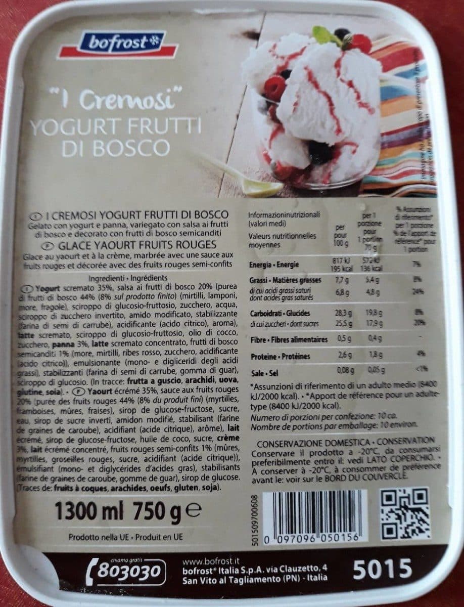 Bofrost Glace yaourt fruits rouges packshot