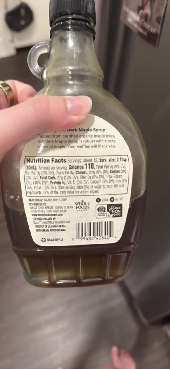 365 Whole Foods Market Organic Dark Maple Syrup packshot