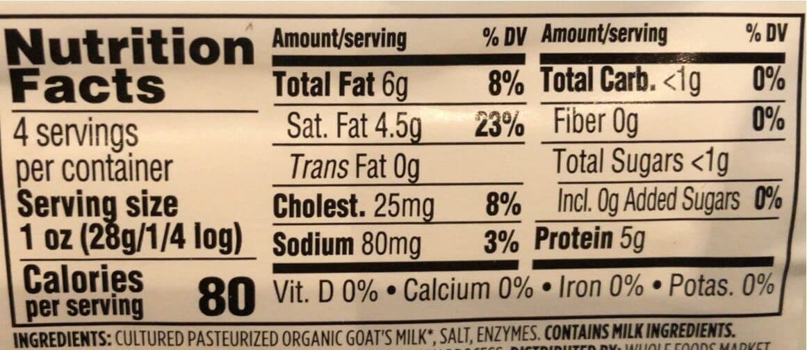 Whole Foods Market Organic Goat Cheese Traditional packshot