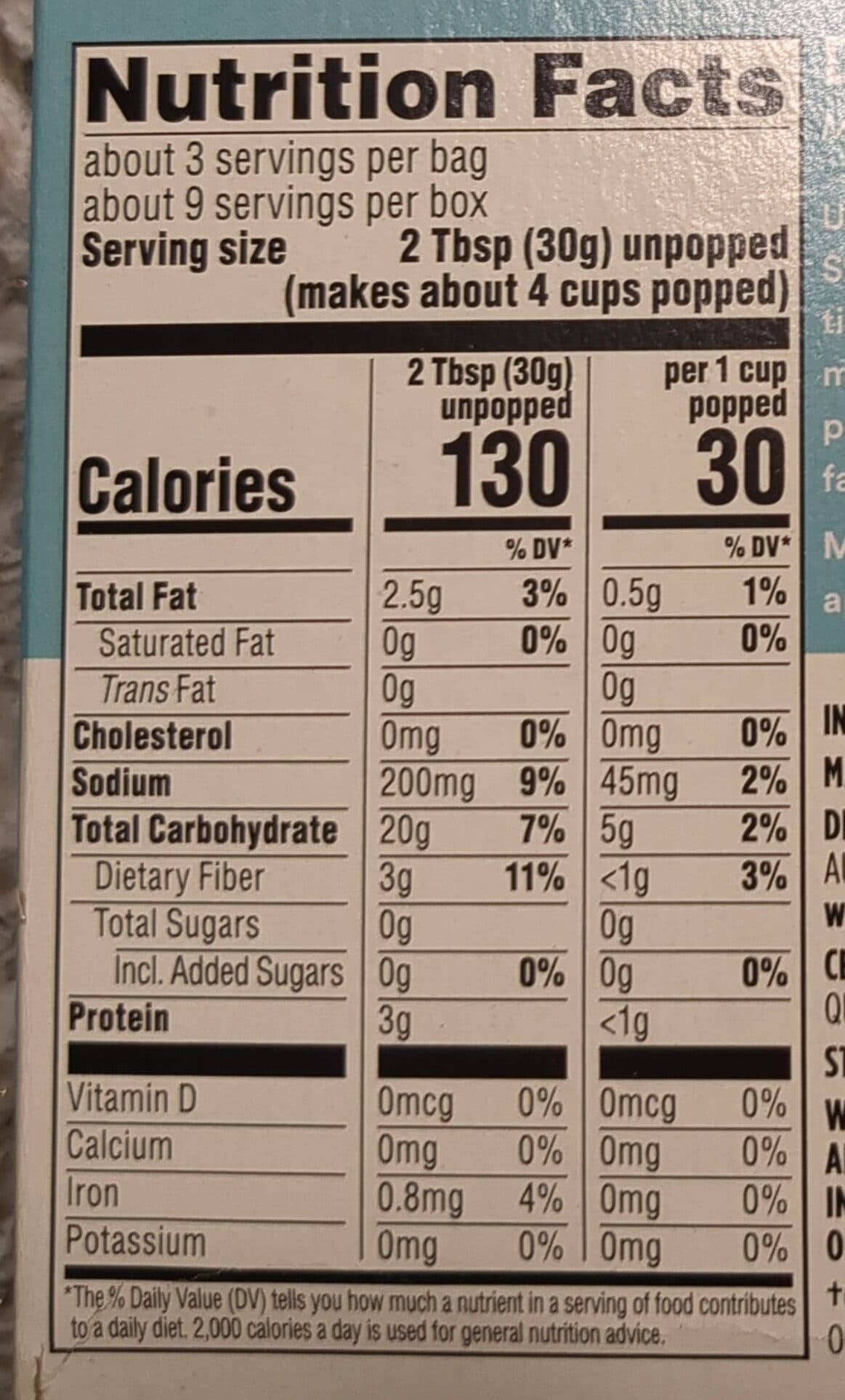 365 Whole Foods Market Organic Light Buttery Flavor Microwave Popcorn packshot