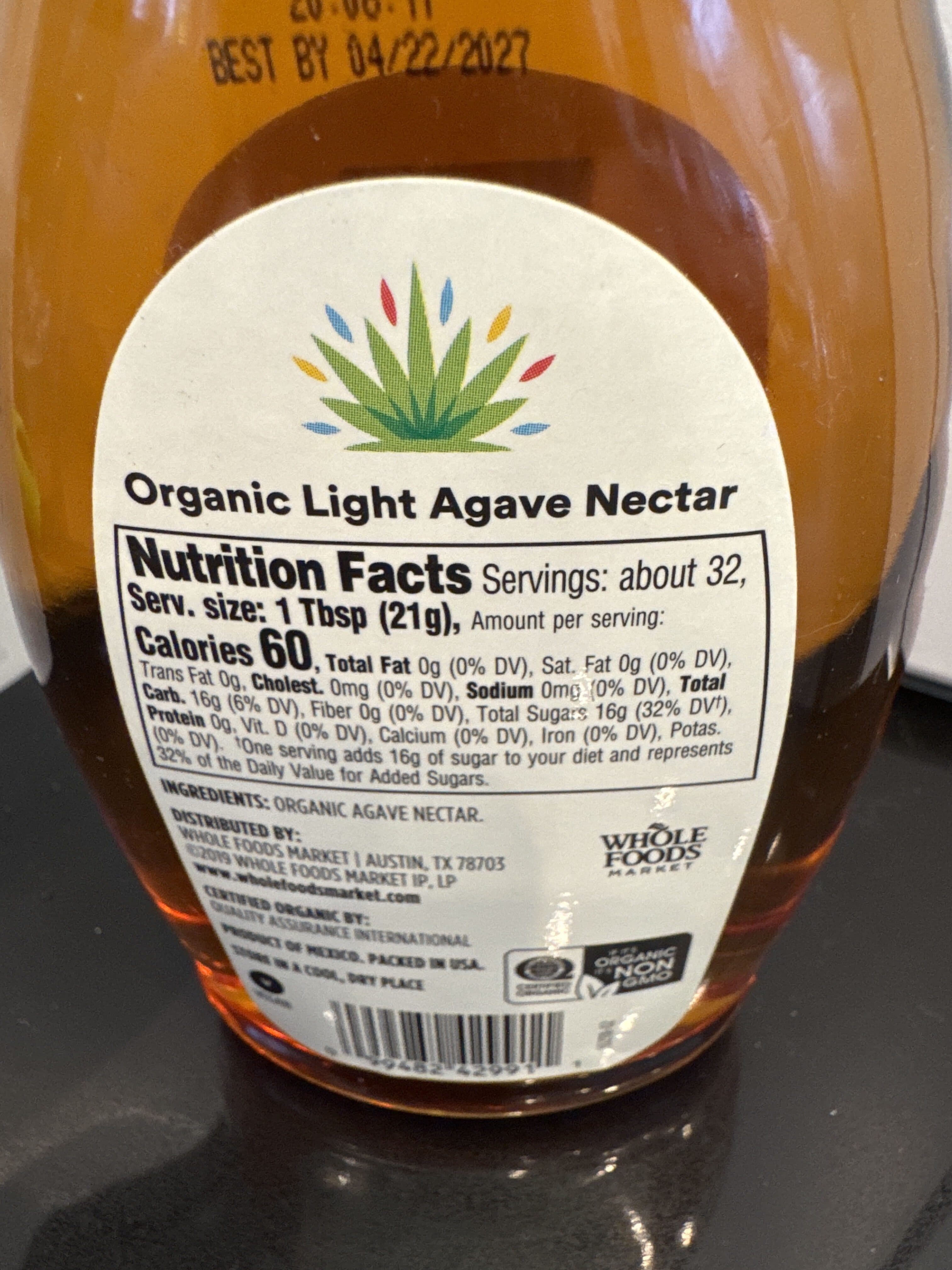 365 Everyday Value Organic Light Agave Nectar packshot