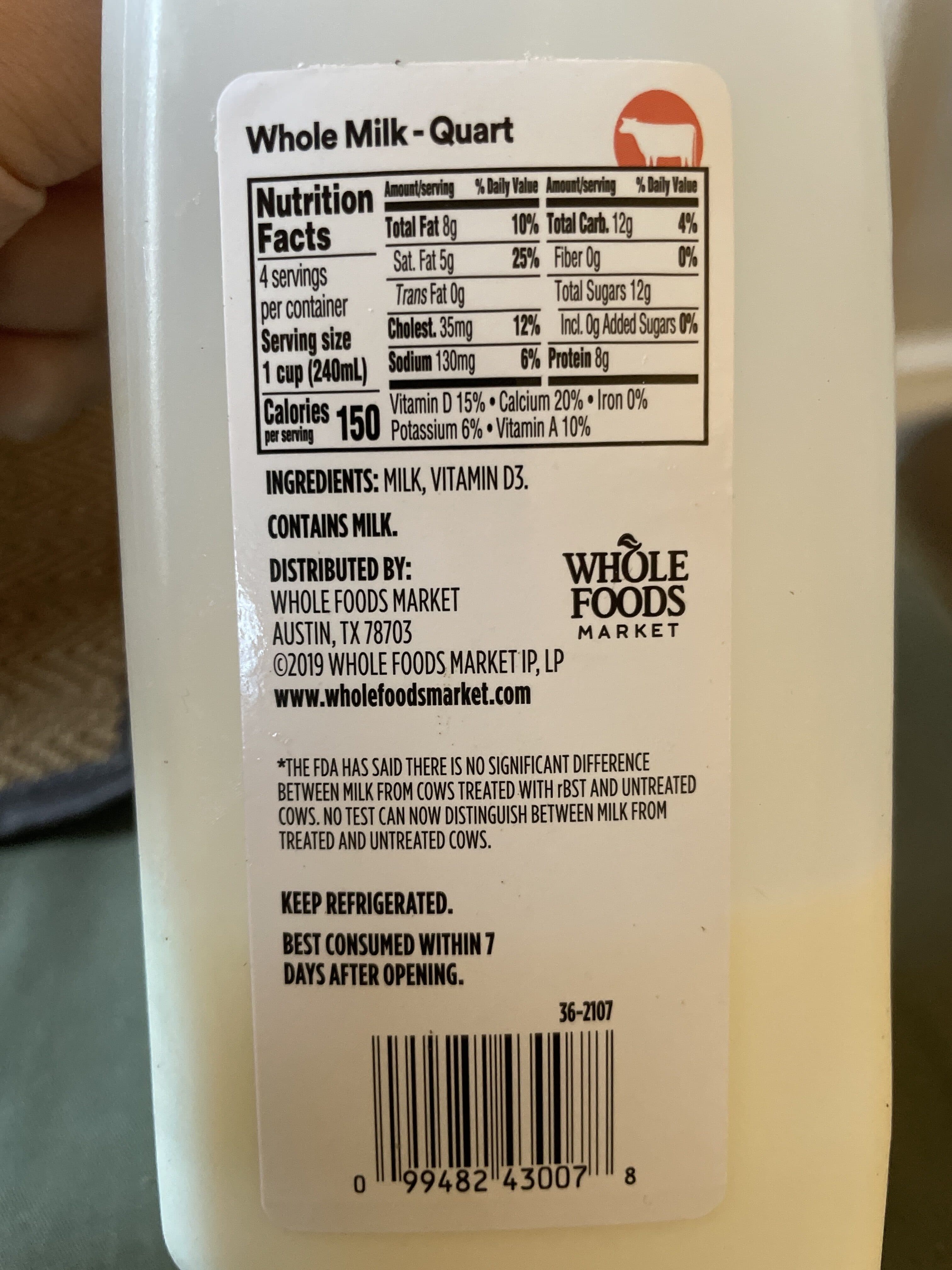365 Everyday Value Vitamin D Milk packshot