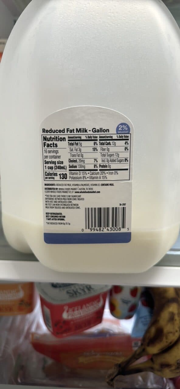 365 Whole Foods Market Reduced Fat Milk packshot