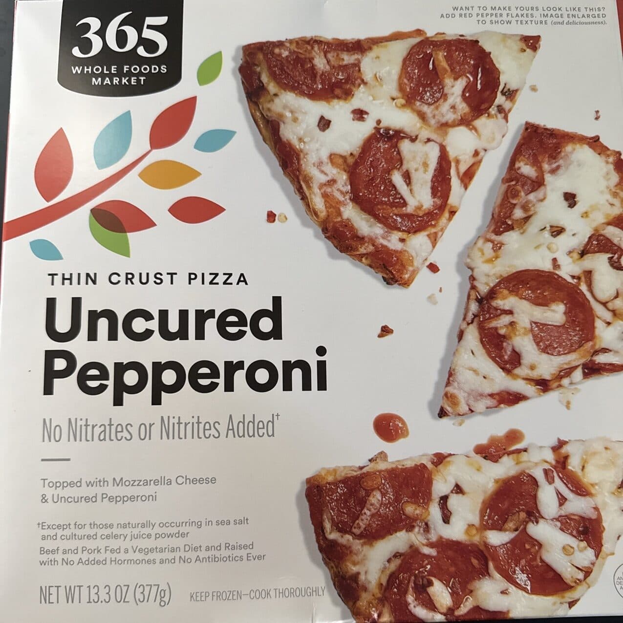 365 Everyday Value Thin Crust Pepperoni Pizza packshot