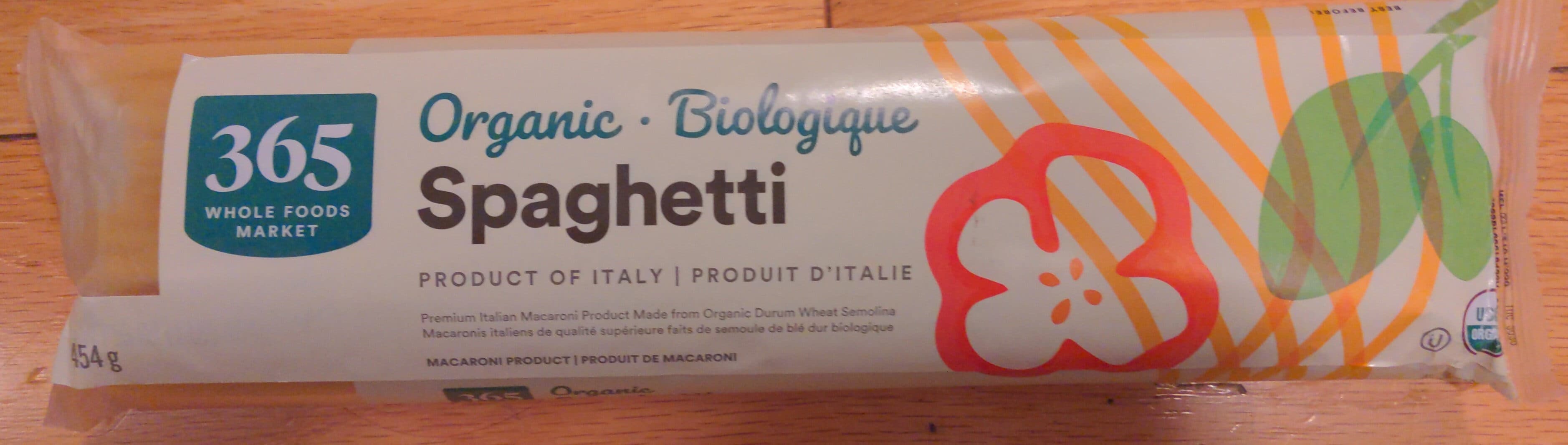 365 Whole Foods Market Organic Spaghetti packshot