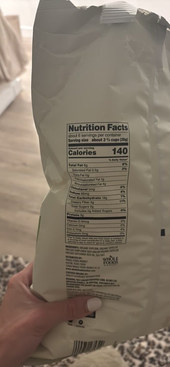 365 Whole Foods Market Organic Reduced Fat & Sodium Popcorn packshot