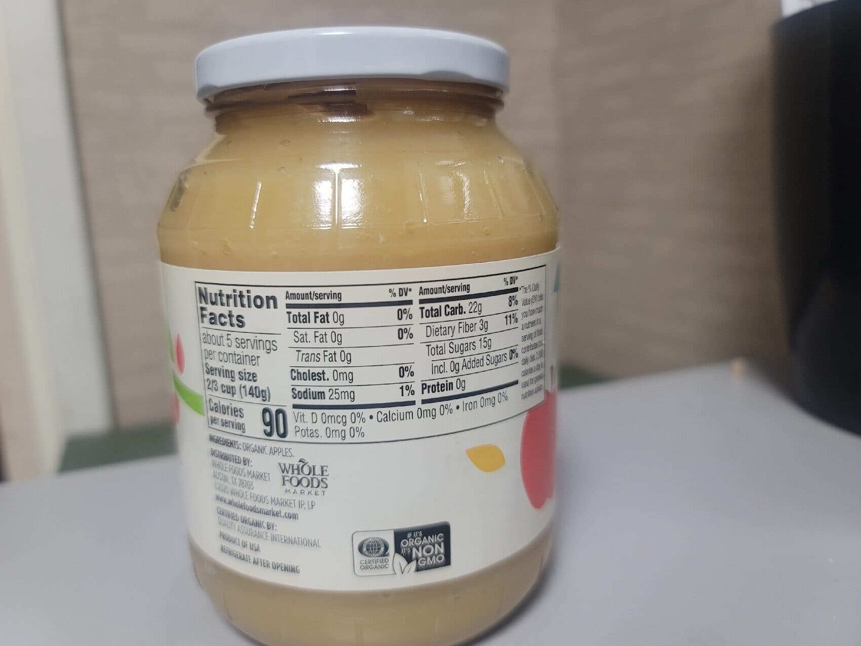 365 Whole Foods Market Organic Applesauce Unsweetened packshot