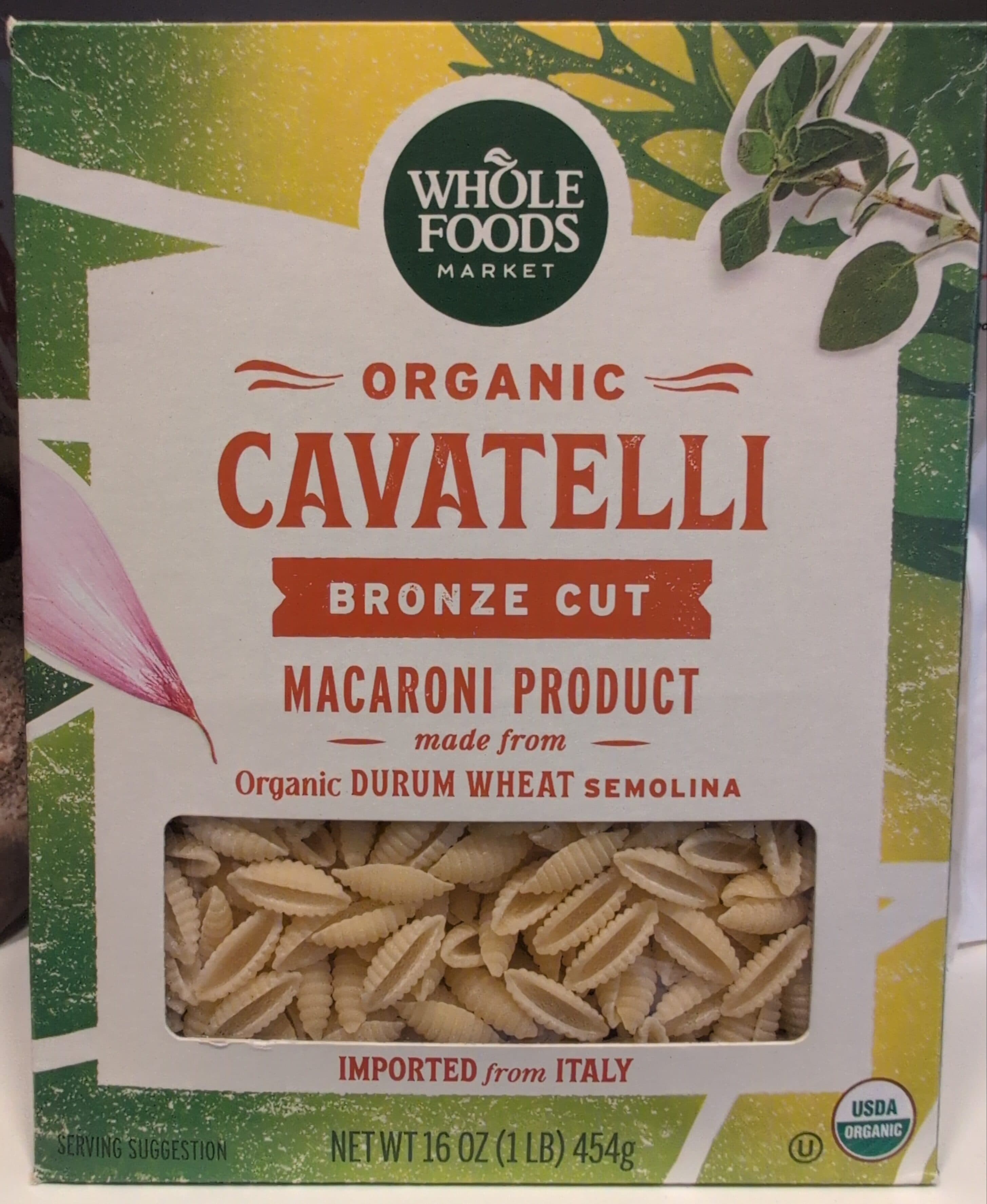 Whole Foods Market Whole foods market, organic cavatelli pasta, macaroni product packshot