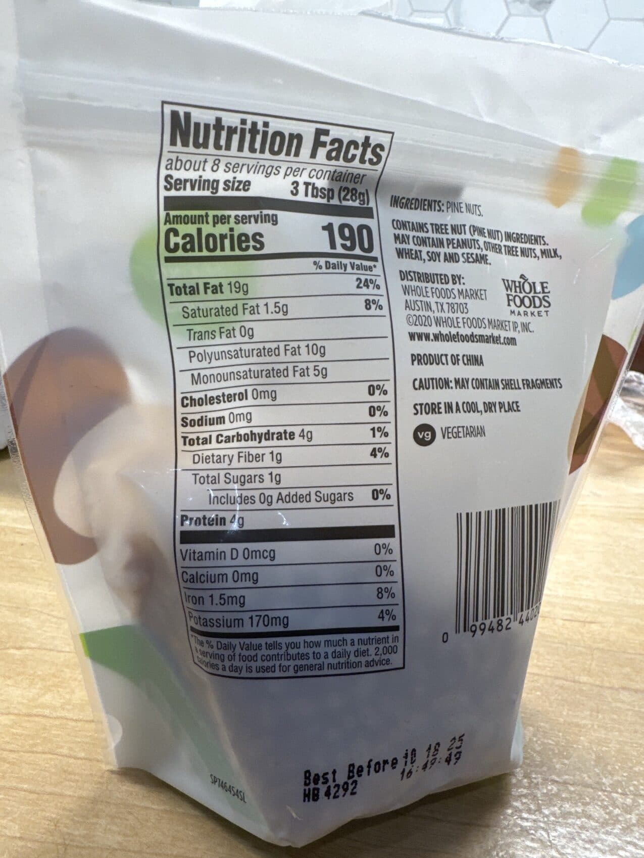 365 everyday value Unsalted Pine Nuts packshot