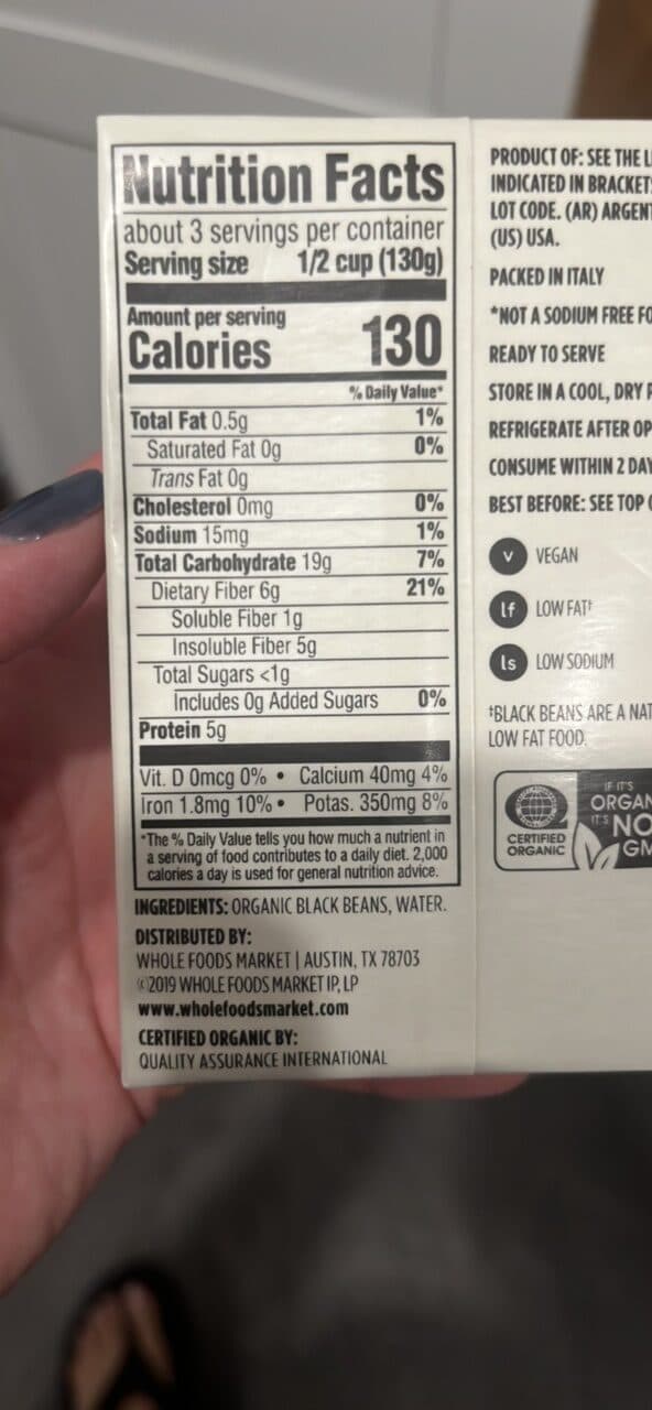 365 Whole Foods Market Organic Black Beans packshot