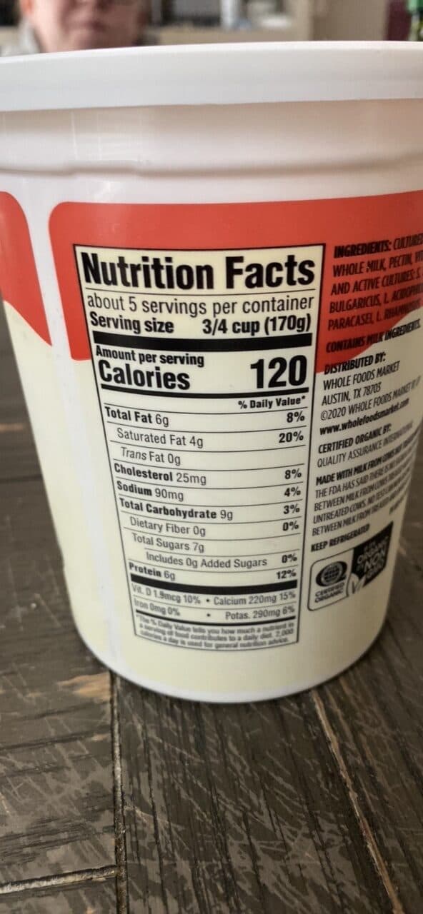 365 Whole Foods Market Whole Milk Yogurt Plain packshot