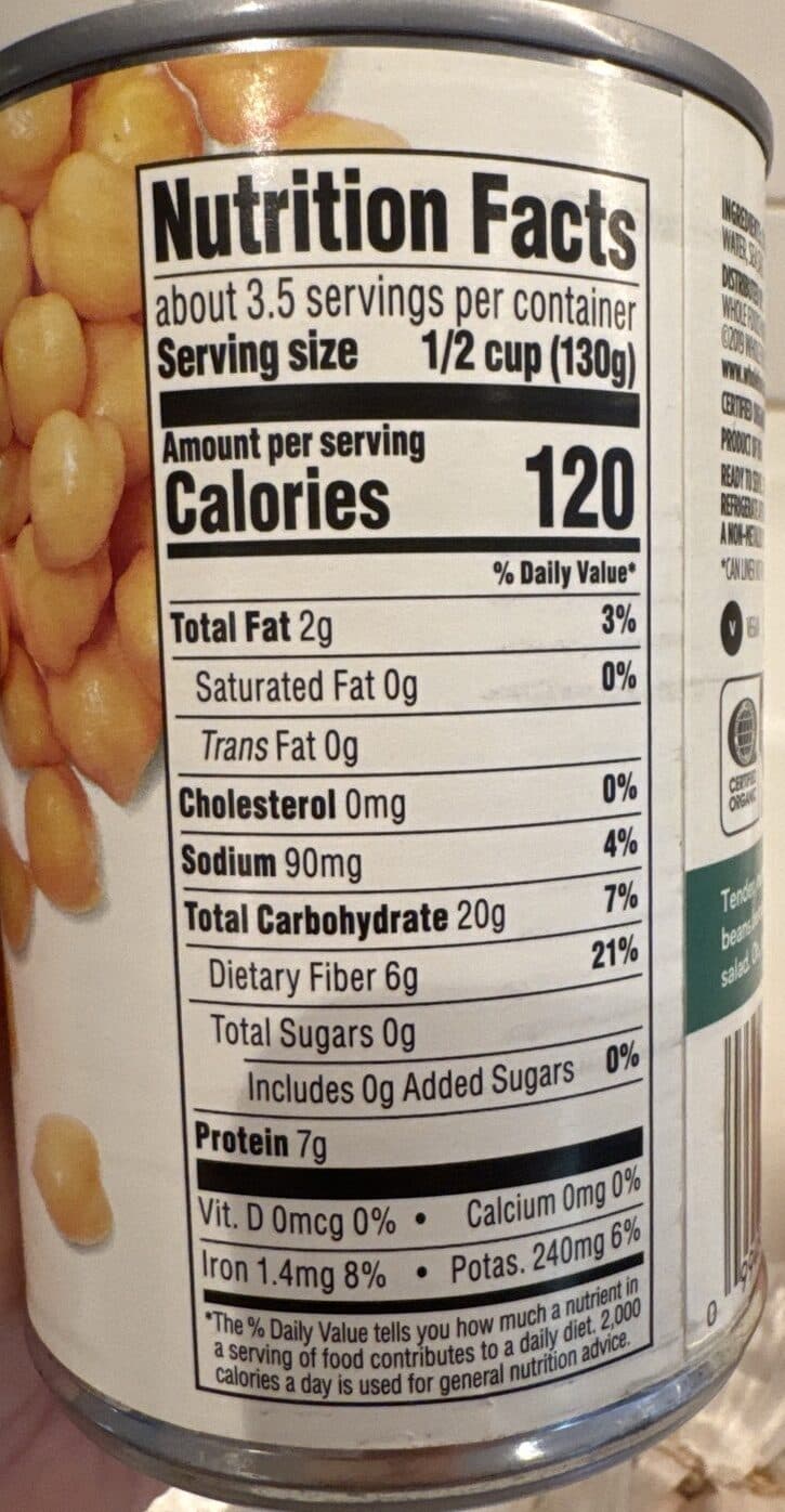 365 Everyday Value Organic garbanzo beans packshot