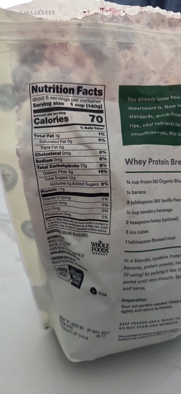 365 Whole Foods Market Organic Blueberries packshot