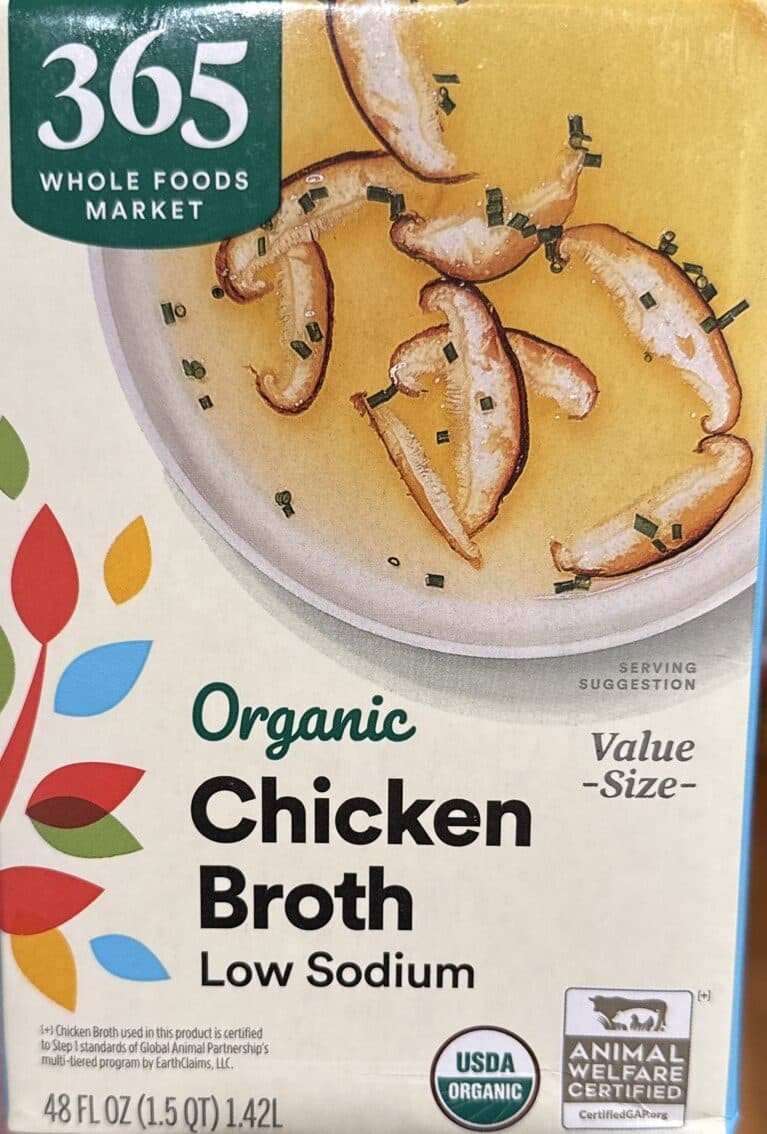 365 Everyday Value Organic low sodium chicken broth packshot