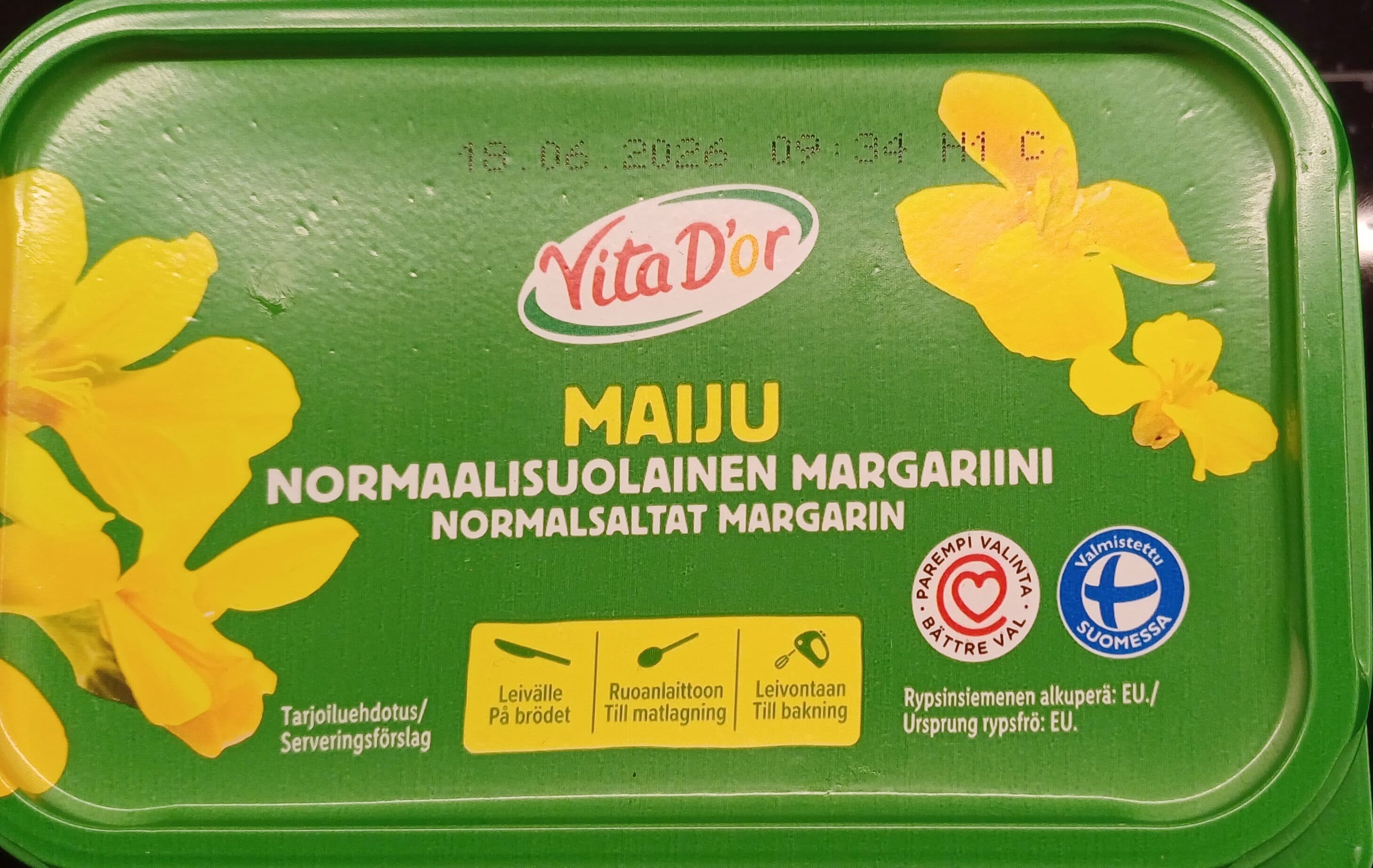 Maiju Normaalisuolainen margariini packshot