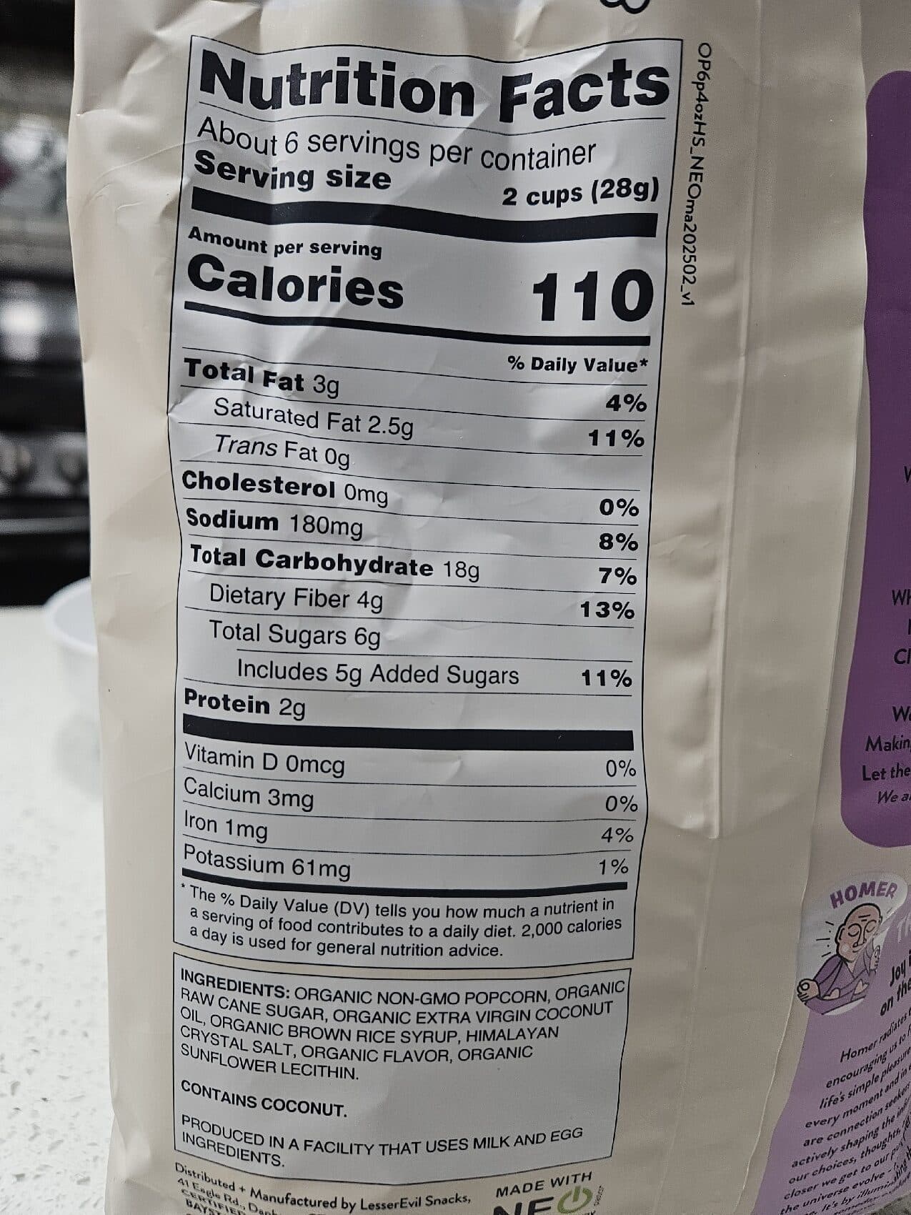 Lesser Evil Popcorn Himalayan Sweetness packshot