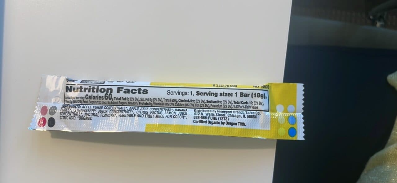 pure organic layered fruit bar STRAWBERRY BANANA packshot