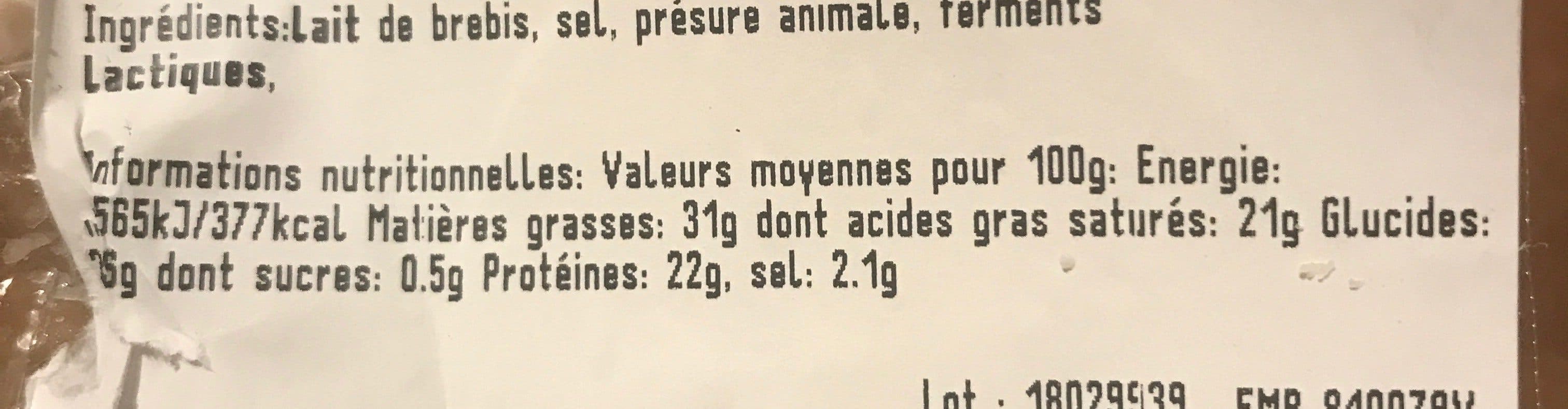 Monoprix Tomme de brebis packshot
