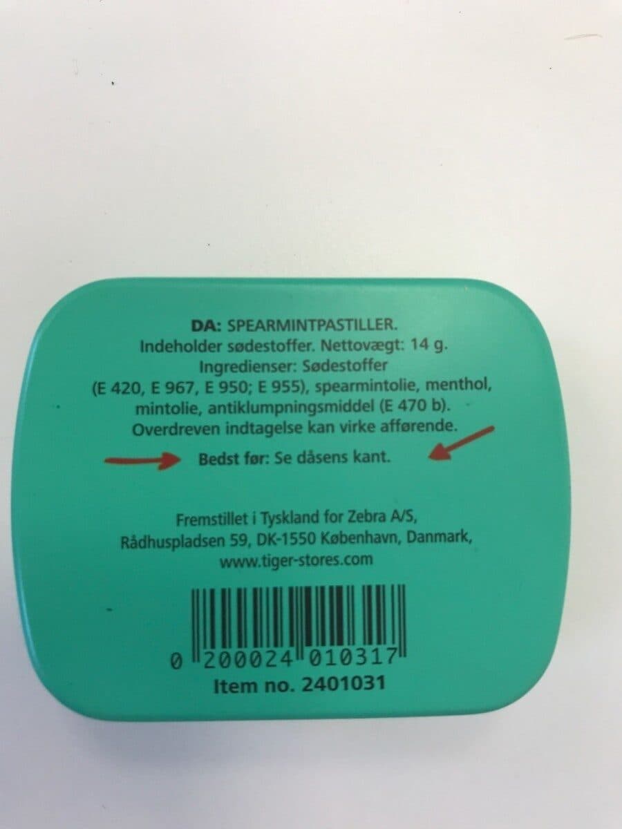 Tiger Spearmintpastiller packshot