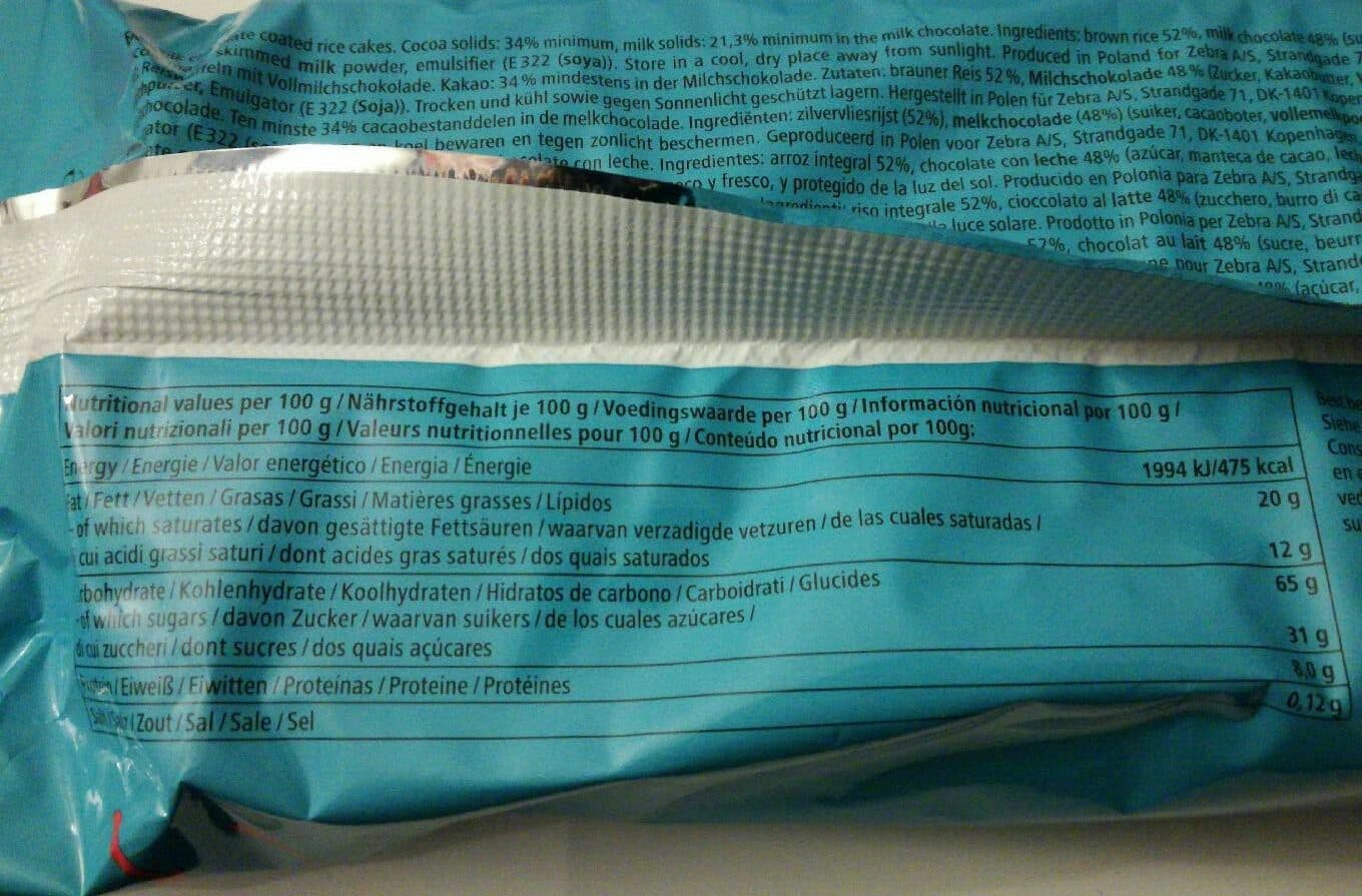 Tiger Rice cakes with milk chocolate packshot