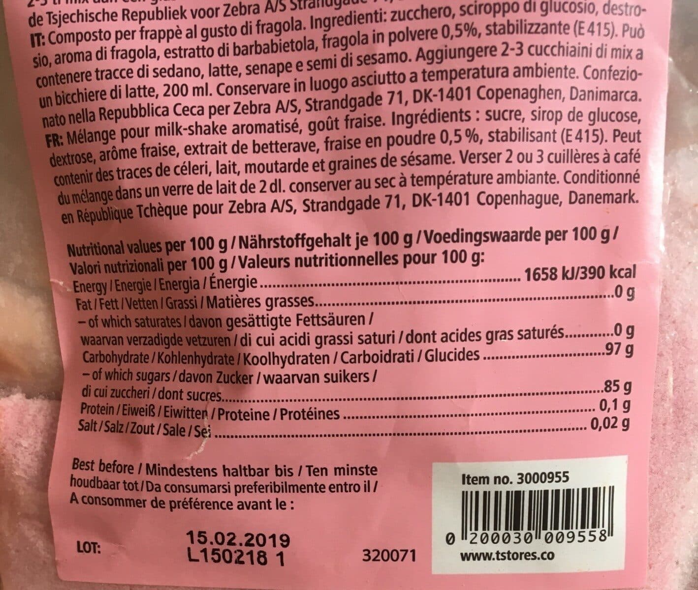 Open Food Facts Strawberry milkshake packshot