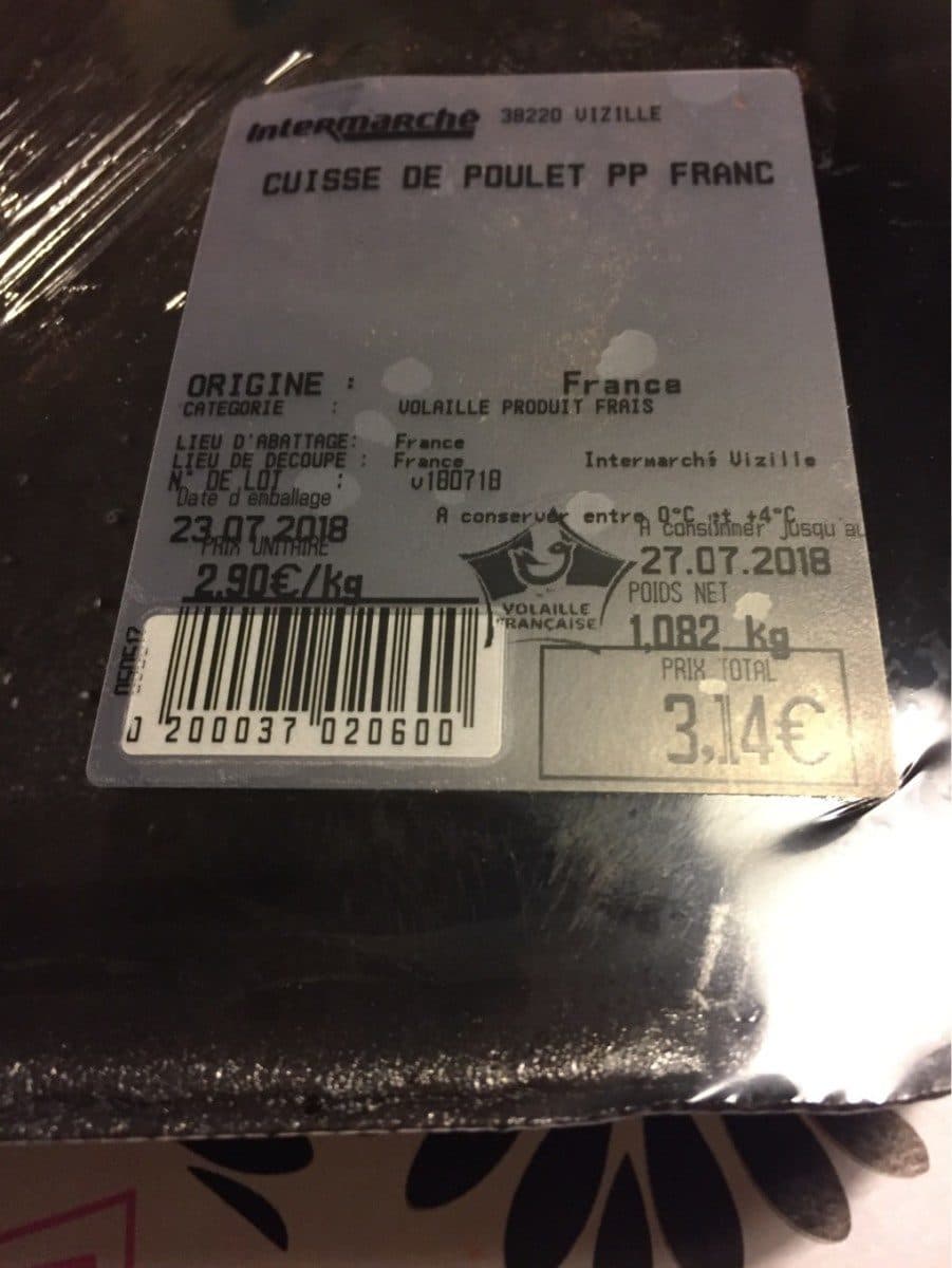 Open Food Facts Cuisde de poulet Pp Franc packshot