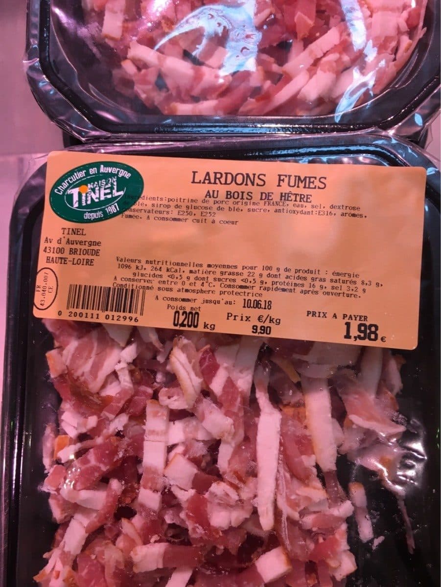 Open Food Facts Lardons fumés packshot