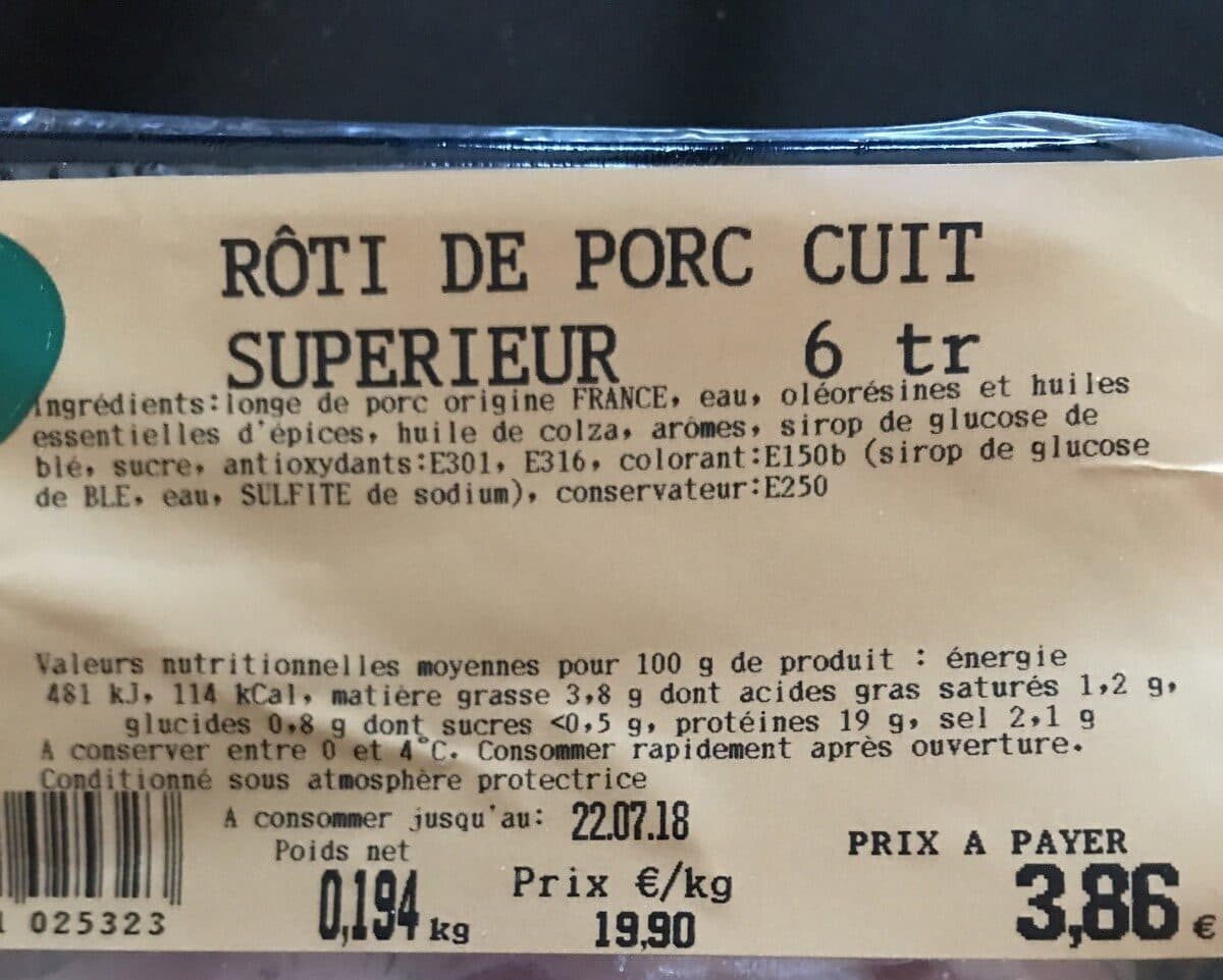 Open Food Facts Roti de porc cuit packshot