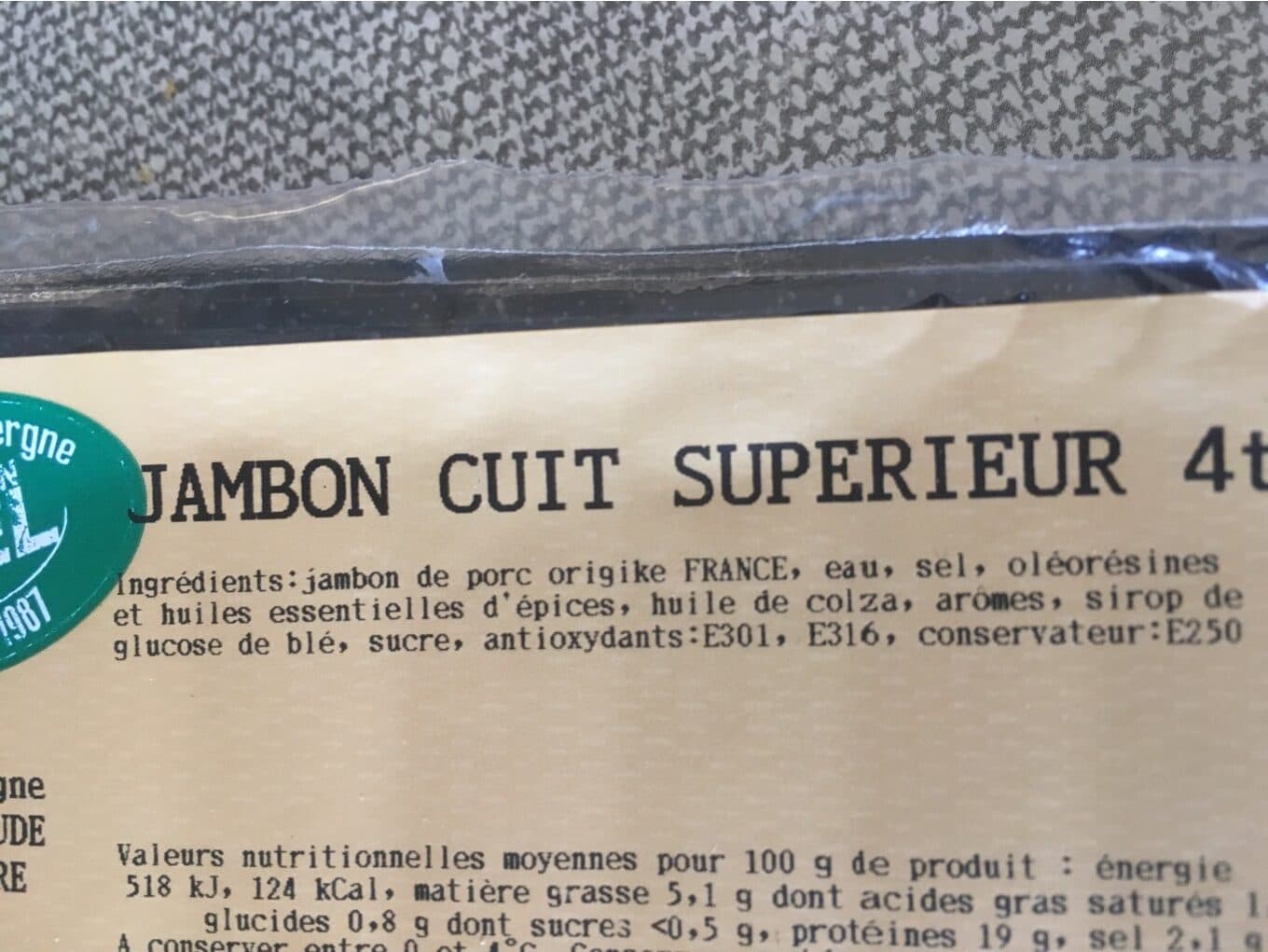 Tinel Jambon cuit superieur packshot