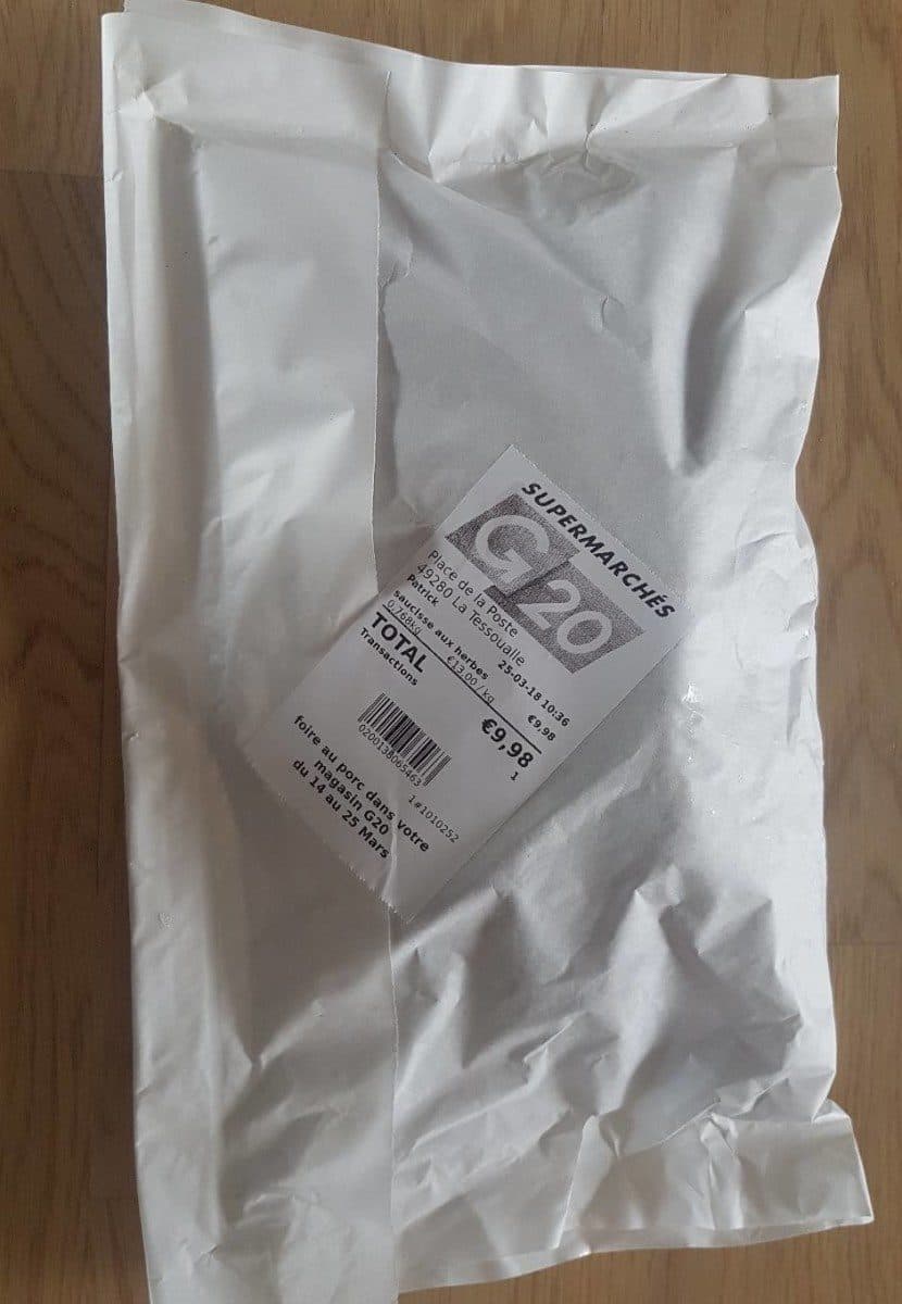 Open Food Facts Saucisses aux herbes G20 packshot