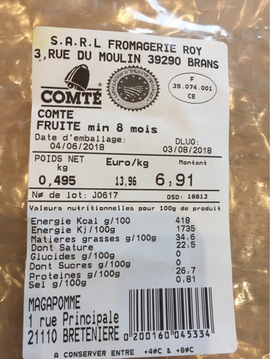 Open Food Facts Comté packshot